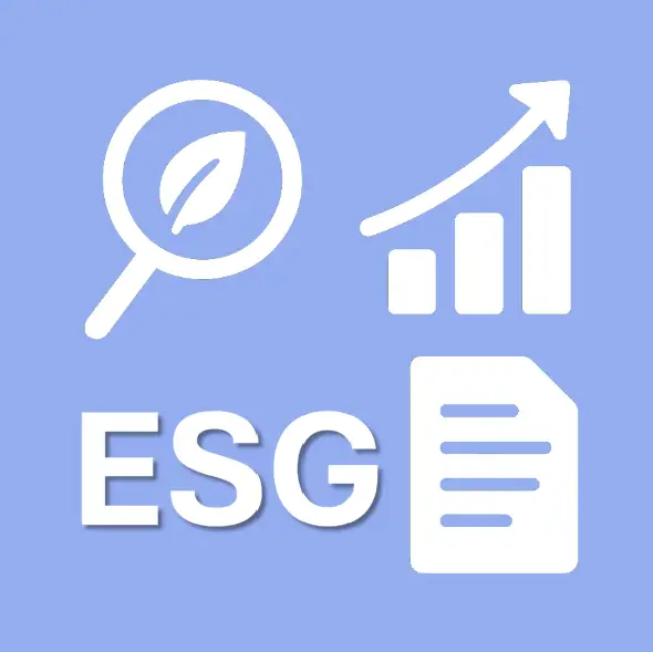 image showing report, Graph, search and ESG text.